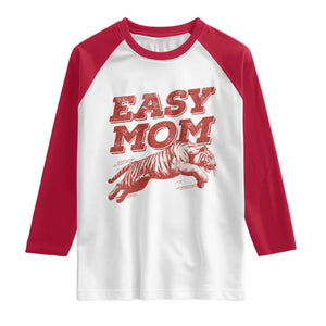 Easy Tiger Mom Raglan Shirt Vintage Boho Distressed Aesthetic Mother's Day Gifts TS11 White Red Print Your Wear