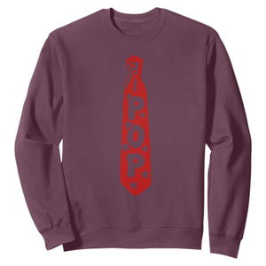 Pop Tie Star Dad Music Lover Fathers Day Sweatshirt TS11 Maroon Print Your Wear