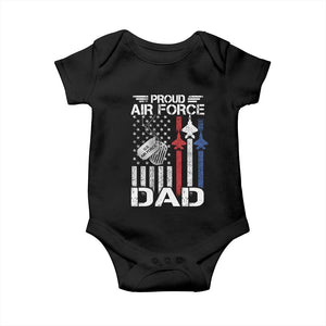 Proud Air Force Dad Baby Onesie Military Army Father Vintage American Flag TS11 Black Print Your Wear