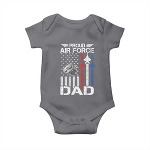 Proud Air Force Dad Baby Onesie Military Army Father Vintage American Flag TS11 Charcoal Print Your Wear