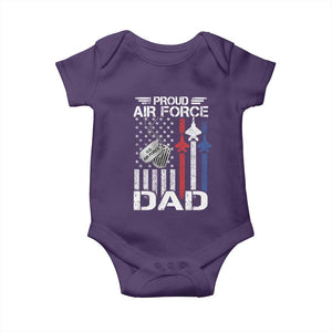 Proud Air Force Dad Baby Onesie Military Army Father Vintage American Flag TS11 Purple Print Your Wear