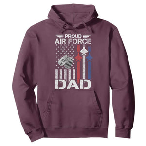 Proud Air Force Dad Hoodie Military Army Father Vintage American Flag TS11 Maroon Print Your Wear