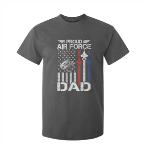 Proud Air Force Dad T Shirt For Kid Military Army Father Vintage American Flag TS11 Dark Heather Print Your Wear
