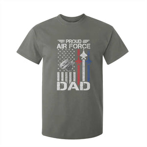 Proud Air Force Dad T Shirt For Kid Military Army Father Vintage American Flag TS11 Military Green Print Your Wear