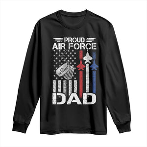 Proud Air Force Dad Long Sleeve Shirt Military Army Father Vintage American Flag TS11 Black Print Your Wear