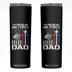 Proud Air Force Dad Skinny Tumbler Military Army Father Vintage American Flag TS11 Black Print Your Wear