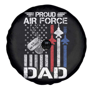 Proud Air Force Dad Spare Tire Cover Military Army Father Vintage American Flag TS11 Print Your Wear