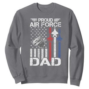 Proud Air Force Dad Sweatshirt Military Army Father Vintage American Flag TS11 Charcoal Print Your Wear