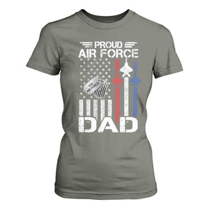 Proud Air Force Dad T Shirt For Women Military Army Father Vintage American Flag TS11 Military Green Print Your Wear