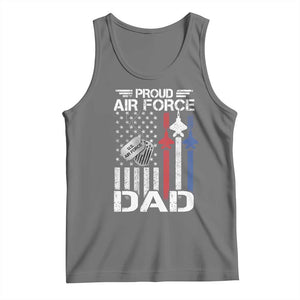 Proud Air Force Dad Tank Top Military Army Father Vintage American Flag TS11 Black Heather Print Your Wear
