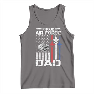 Proud Air Force Dad Tank Top Military Army Father Vintage American Flag TS11 Deep Heather Print Your Wear