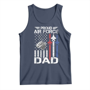 Proud Air Force Dad Tank Top Military Army Father Vintage American Flag TS11 Navy Print Your Wear