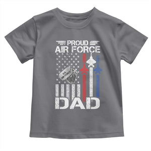 Proud Air Force Dad Toddler T Shirt Military Army Father Vintage American Flag TS11 Charcoal Print Your Wear