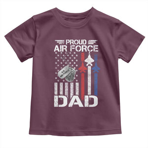 Proud Air Force Dad Toddler T Shirt Military Army Father Vintage American Flag TS11 Maroon Print Your Wear