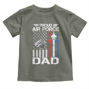 Proud Air Force Dad Toddler T Shirt Military Army Father Vintage American Flag TS11 Military Green Print Your Wear