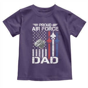 Proud Air Force Dad Toddler T Shirt Military Army Father Vintage American Flag TS11 Purple Print Your Wear