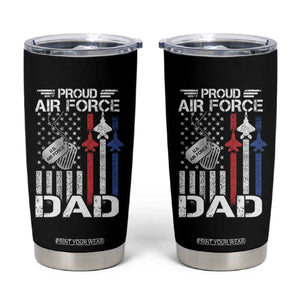 Proud Air Force Dad Tumbler Cup Military Army Father Vintage American Flag TS11 Black Print Your Wear