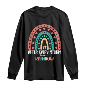 After Every Storm There Is A Rainbow Long Sleeve Shirt Pregnancy Announcement TS11 Black Print Your Wear