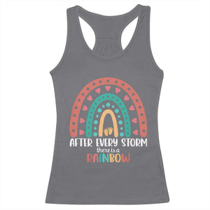 After Every Storm There Is A Rainbow Racerback Tank Top Pregnancy Announcement TS11 Charcoal Print Your Wear
