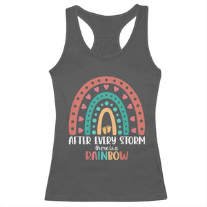 After Every Storm There Is A Rainbow Racerback Tank Top Pregnancy Announcement TS11 Dark Heather Print Your Wear