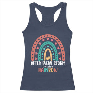 After Every Storm There Is A Rainbow Racerback Tank Top Pregnancy Announcement TS11 Navy Print Your Wear