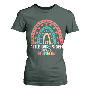 After Every Storm There Is A Rainbow T Shirt For Women Pregnancy Announcement TS11 Dark Forest Green Print Your Wear