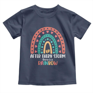 After Every Storm There Is A Rainbow Toddler T Shirt Pregnancy Announcement TS11 Navy Print Your Wear