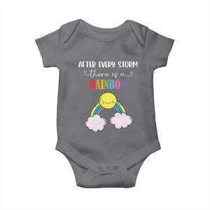After Every Storm There Is A Rainbow Baby Onesie Sentimental Pregnancy Announcement TS11 Charcoal Print Your Wear