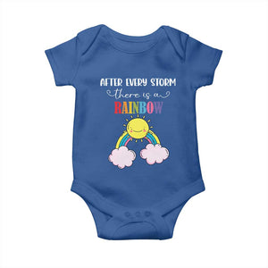 After Every Storm There Is A Rainbow Baby Onesie Sentimental Pregnancy Announcement TS11 Royal Blue Print Your Wear