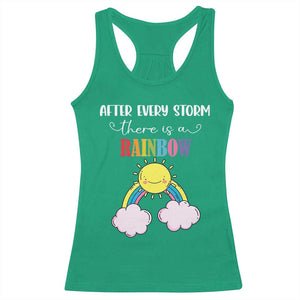 After Every Storm There Is A Rainbow Racerback Tank Top Sentimental Pregnancy Announcement TS11 Irish Green Print Your Wear