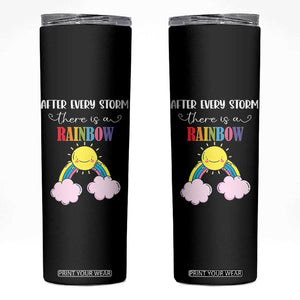 After Every Storm There Is A Rainbow Skinny Tumbler Sentimental Pregnancy Announcement TS11 Black Print Your Wear
