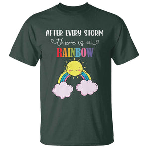 After Every Storm There Is A Rainbow T Shirt Sentimental Pregnancy Announcement TS11 Dark Forest Green Print Your Wear