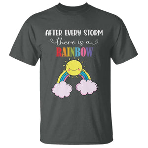 After Every Storm There Is A Rainbow T Shirt Sentimental Pregnancy Announcement TS11 Dark Heather Print Your Wear