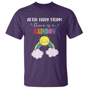 After Every Storm There Is A Rainbow T Shirt Sentimental Pregnancy Announcement TS11 Purple Print Your Wear