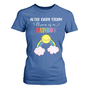 After Every Storm There Is A Rainbow T Shirt For Women Sentimental Pregnancy Announcement TS11 Royal Blue Print Your Wear