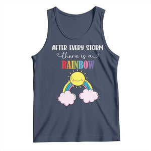 After Every Storm There Is A Rainbow Tank Top Sentimental Pregnancy Announcement TS11 Navy Print Your Wear