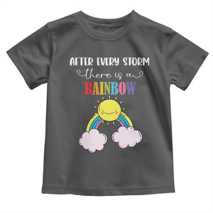 After Every Storm There Is A Rainbow Toddler T Shirt Sentimental Pregnancy Announcement TS11 Dark Heather Print Your Wear