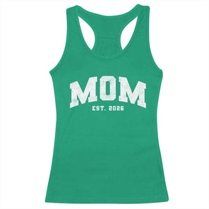 Mom Est 2026 Racerback Tank Top Promoted To Mommy Mother's Day TS11 Irish Green Print Your Wear