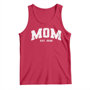 Mom Est 2026 Tank Top Promoted To Mommy Mother's Day TS11 Red Print Your Wear