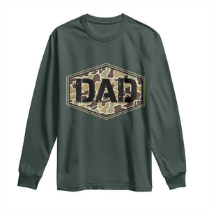 Dad Retro Old Camo Hunting Daddy Fathers Day Long Sleeve Shirt Dad Retro Old Camo Hunting Daddy Fathers Day TS11 Dark Forest Green Print Your Wear