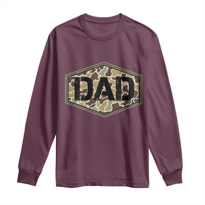 Dad Retro Old Camo Hunting Daddy Fathers Day Long Sleeve Shirt Dad Retro Old Camo Hunting Daddy Fathers Day TS11 Maroon Print Your Wear