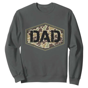Dad Retro Old Camo Hunting Daddy Fathers Day Sweatshirt Dad Retro Old Camo Hunting Daddy Fathers Day TS11 Dark Heather Print Your Wear