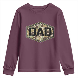 Dad Retro Old Camo Hunting Daddy Fathers Day Youth Sweatshirt Dad Retro Old Camo Hunting Daddy Fathers Day TS11 Maroon Print Your Wear