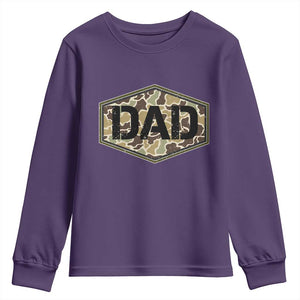 Dad Retro Old Camo Hunting Daddy Fathers Day Youth Sweatshirt Dad Retro Old Camo Hunting Daddy Fathers Day TS11 Purple Print Your Wear