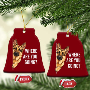 Where are You Going Funny German Shepherd Dog Ceramic Ornament TS11 Print Your Wear