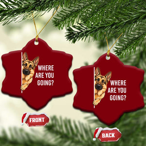 Where are You Going Funny German Shepherd Dog Ceramic Ornament TS11 Print Your Wear