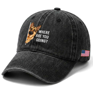 Where are You Going Funny German Shepherd Dog Washed Cotton Baseball Cap TS11 Print Your Wear