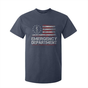 ER Nurse Emegency Department T Shirt For Kid Vintage American Flag Healthcare Nursing TS11 Navy Print Your Wear