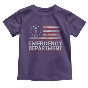 ER Nurse Emegency Department Toddler T Shirt Vintage American Flag Healthcare Nursing TS11 Purple Print Your Wear