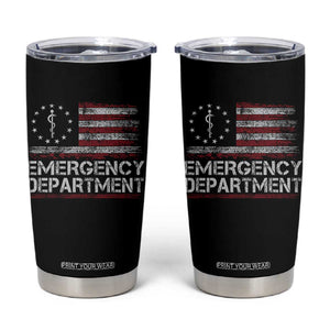 ER Nurse Emegency Department Tumbler Cup Vintage American Flag Healthcare Nursing TS11 Black Print Your Wear